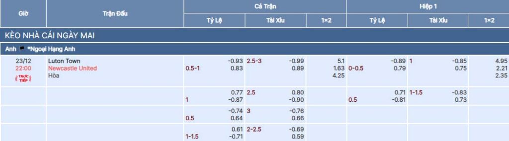 Soi kèo nhà cái Bsport trận Luton Town vs Newcastle