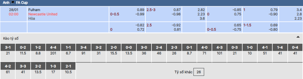 Soi kèo nhà cái Bsport trận Fulham vs Newcastle